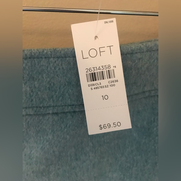 NWT Loft Blue Green Wool Mini Skirt 10 - Picture 2 of 9